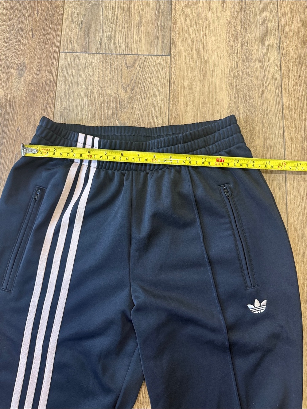 adidas Black Sweatpants with beige Side Stripes. Size S - Picture 10 of 11